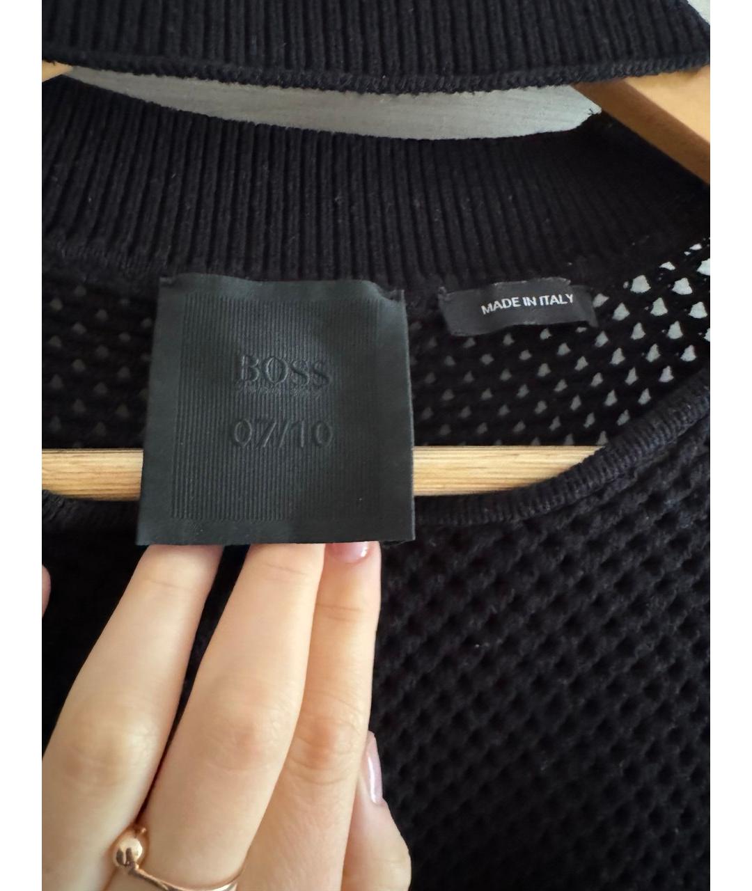 HUGO BOSS Черный вискозный джемпер / свитер, фото 3