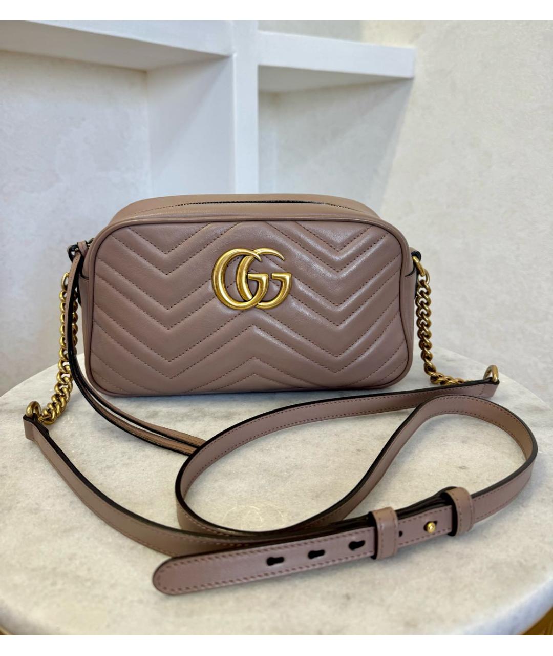 GUCCI Бежевая кожаная сумка через плечо, фото 3
