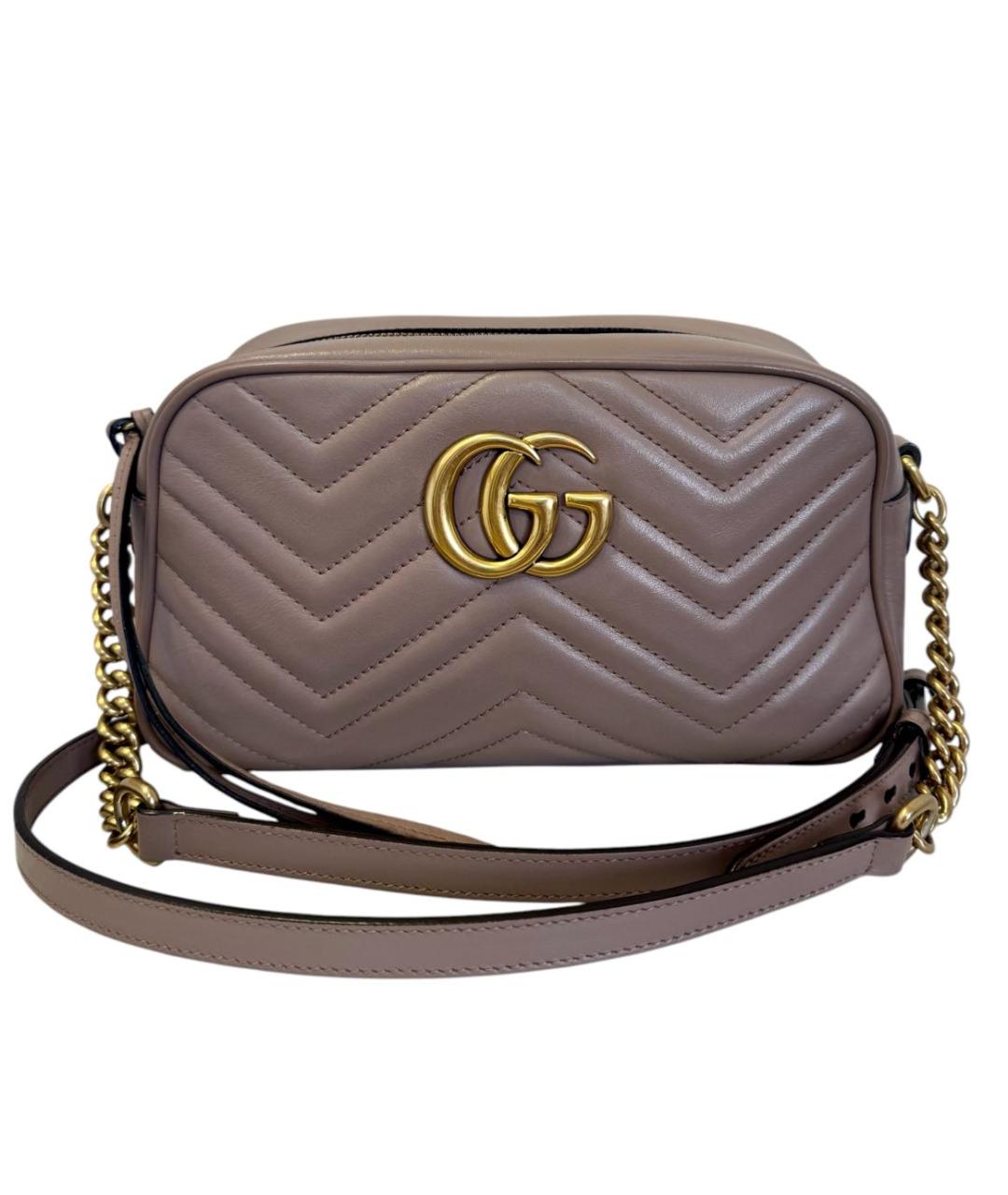 GUCCI Бежевая кожаная сумка через плечо, фото 9