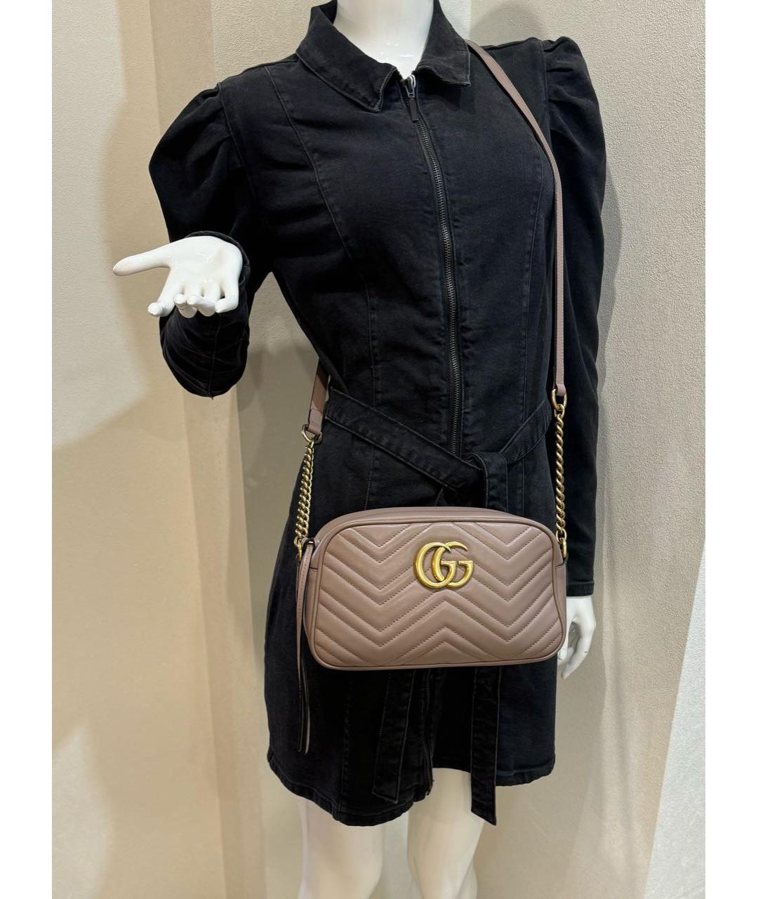 GUCCI Бежевая кожаная сумка через плечо, фото 6