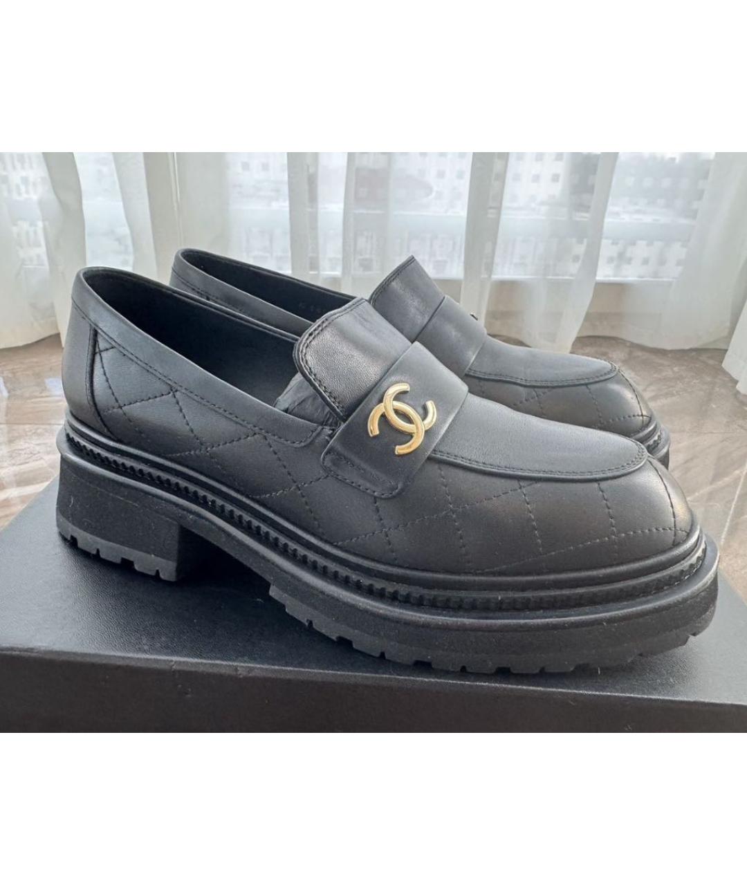 CHANEL Черные кожаные лоферы, фото 2