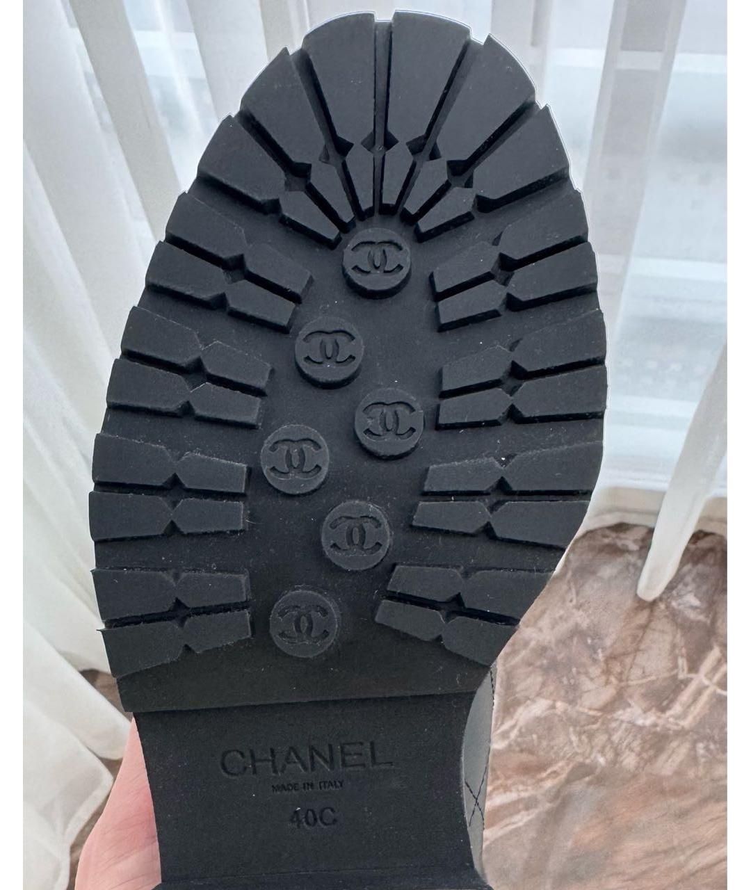 CHANEL Черные кожаные лоферы, фото 4