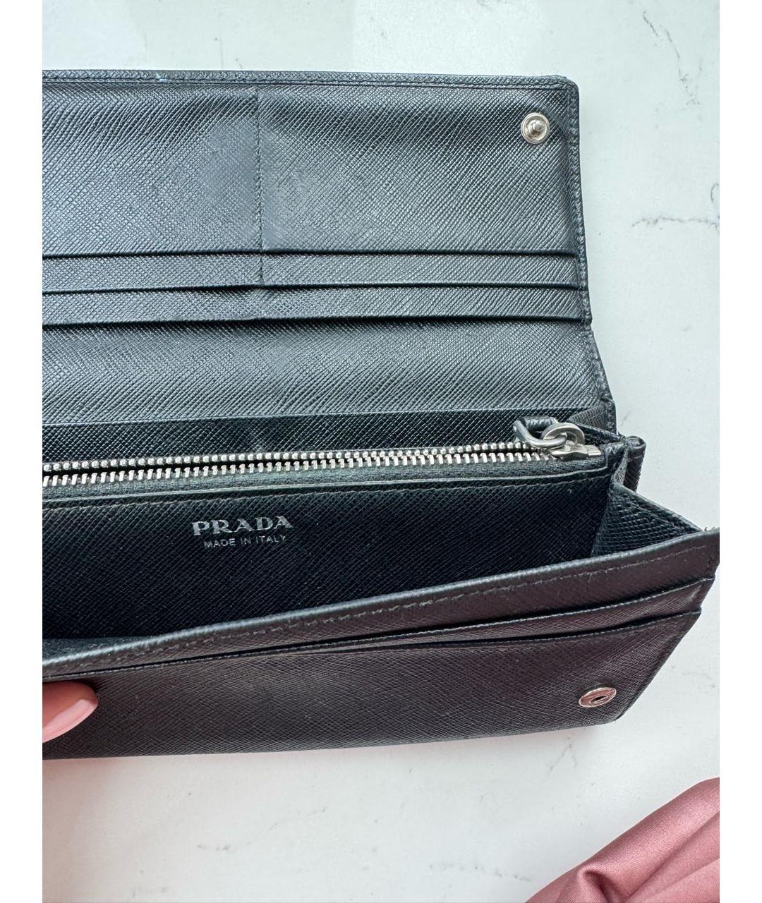 PRADA Черный кожаный кошелек, фото 5