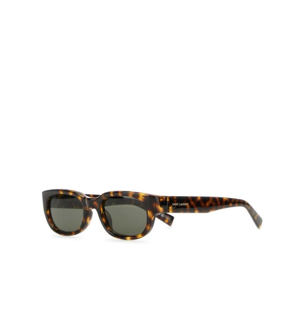 SAINT LAURENT Коричневые пластиковые солнцезащитные очки, фото 1