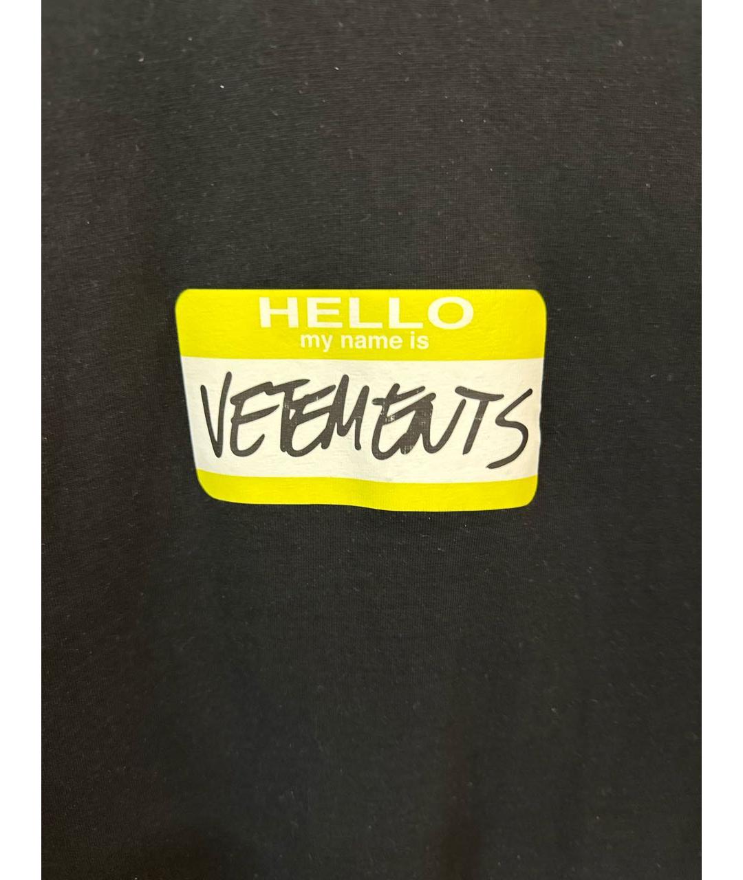 VETEMENTS Черная хлопковая футболка, фото 4