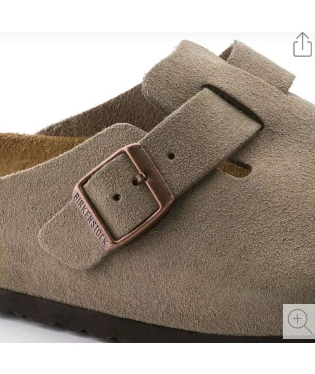 BIRKENSTOCK Бежевые замшевые сабо, фото 5