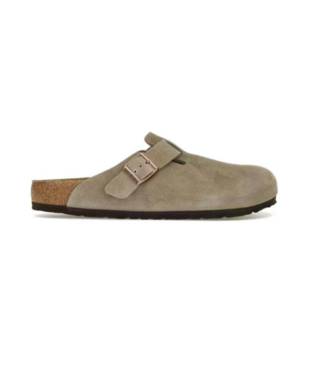 BIRKENSTOCK Бежевые замшевые сабо, фото 7