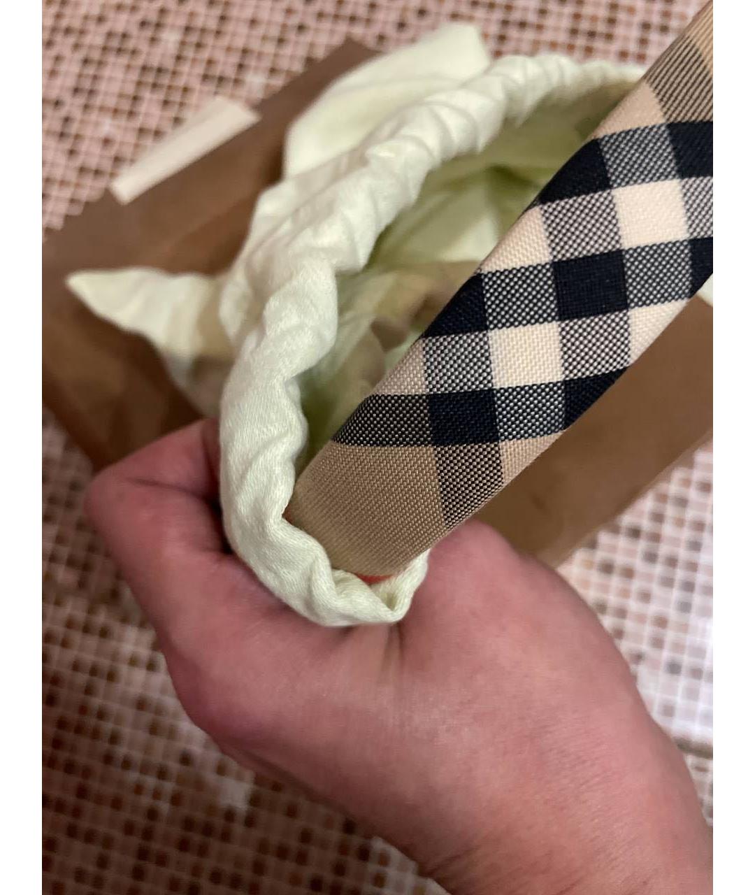 BURBERRY Бежевый ободок, фото 3