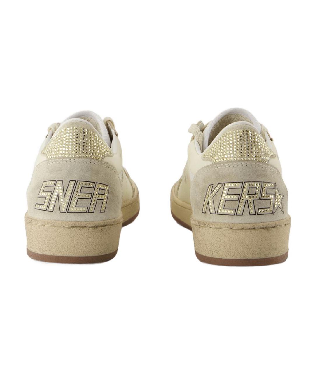 GOLDEN GOOSE DELUXE BRAND Бежевые кожаные кеды, фото 3