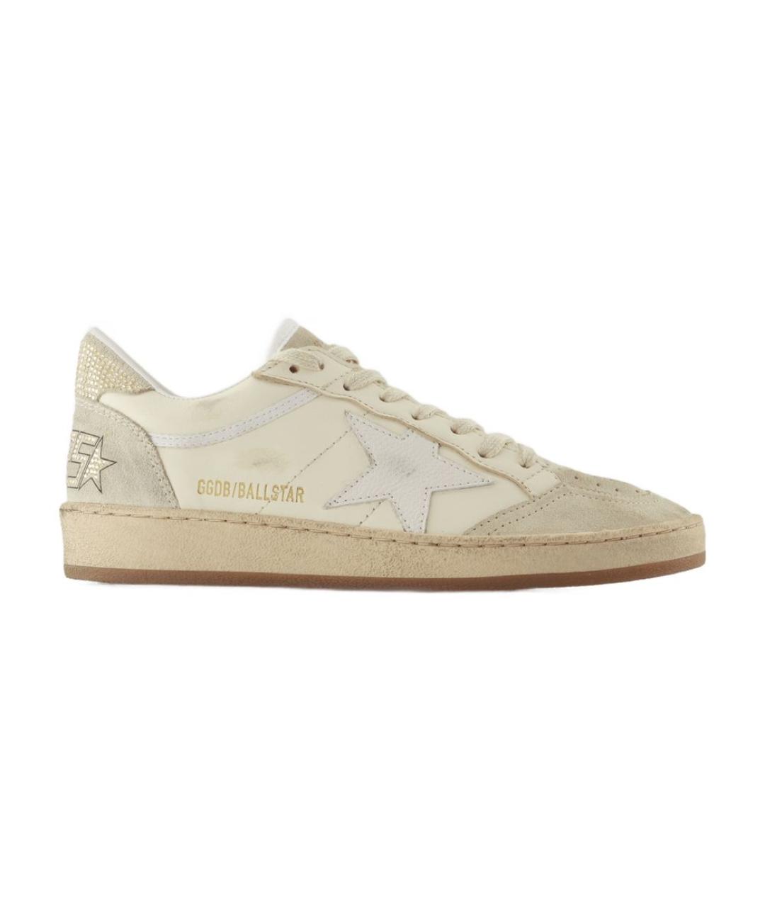 GOLDEN GOOSE DELUXE BRAND Бежевые кожаные кеды, фото 4
