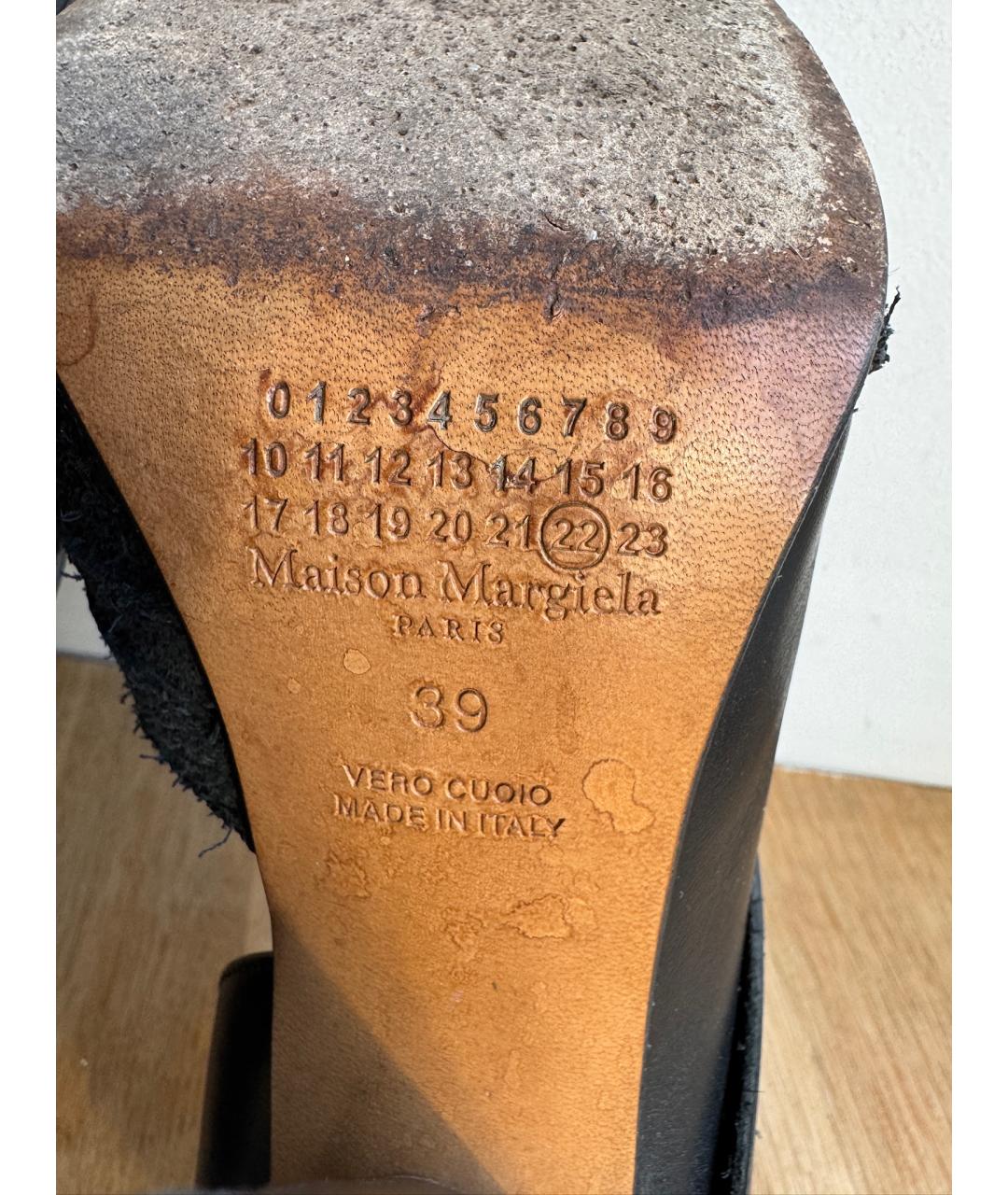MAISON MARGIELA Черные кожаные туфли, фото 6