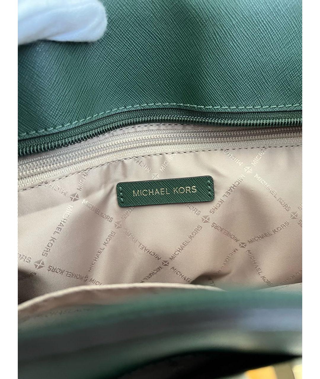MICHAEL KORS Зеленая сумка тоут из искусственной кожи, фото 5