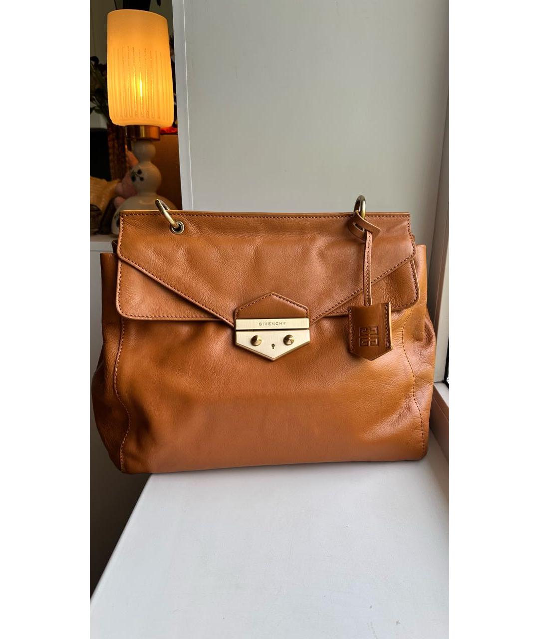 GIVENCHY Оранжевая кожаная сумка тоут, фото 9