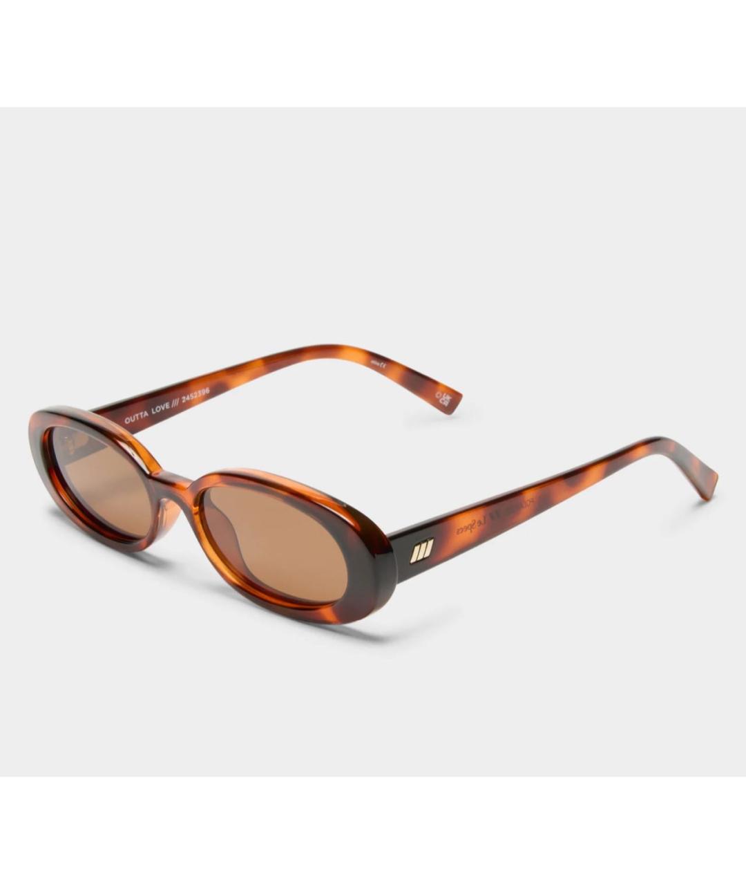 LE SPECS Коричневые пластиковые солнцезащитные очки, фото 2