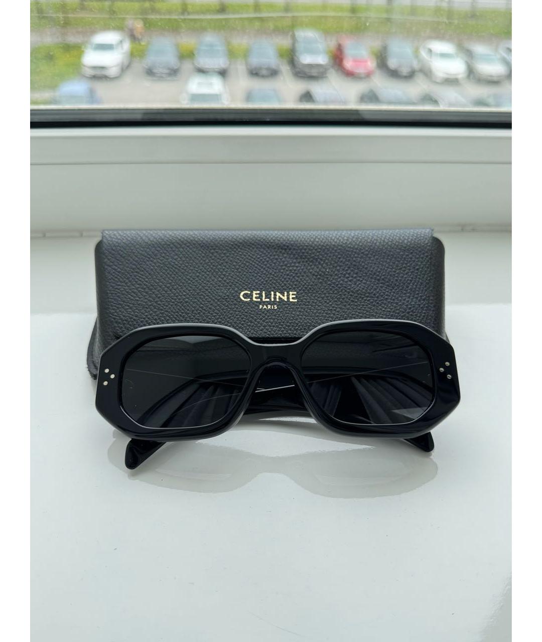 CELINE Черные пластиковые солнцезащитные очки, фото 9