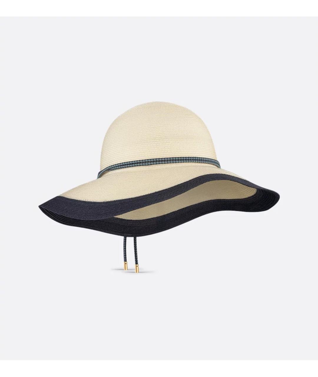 CHRISTIAN DIOR Бежевая соломенная шляпа, фото 2