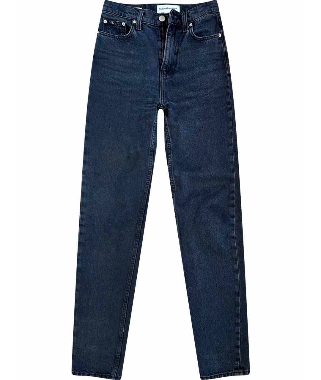 CALVIN KLEIN Черные хлопковые прямые джинсы, фото 1