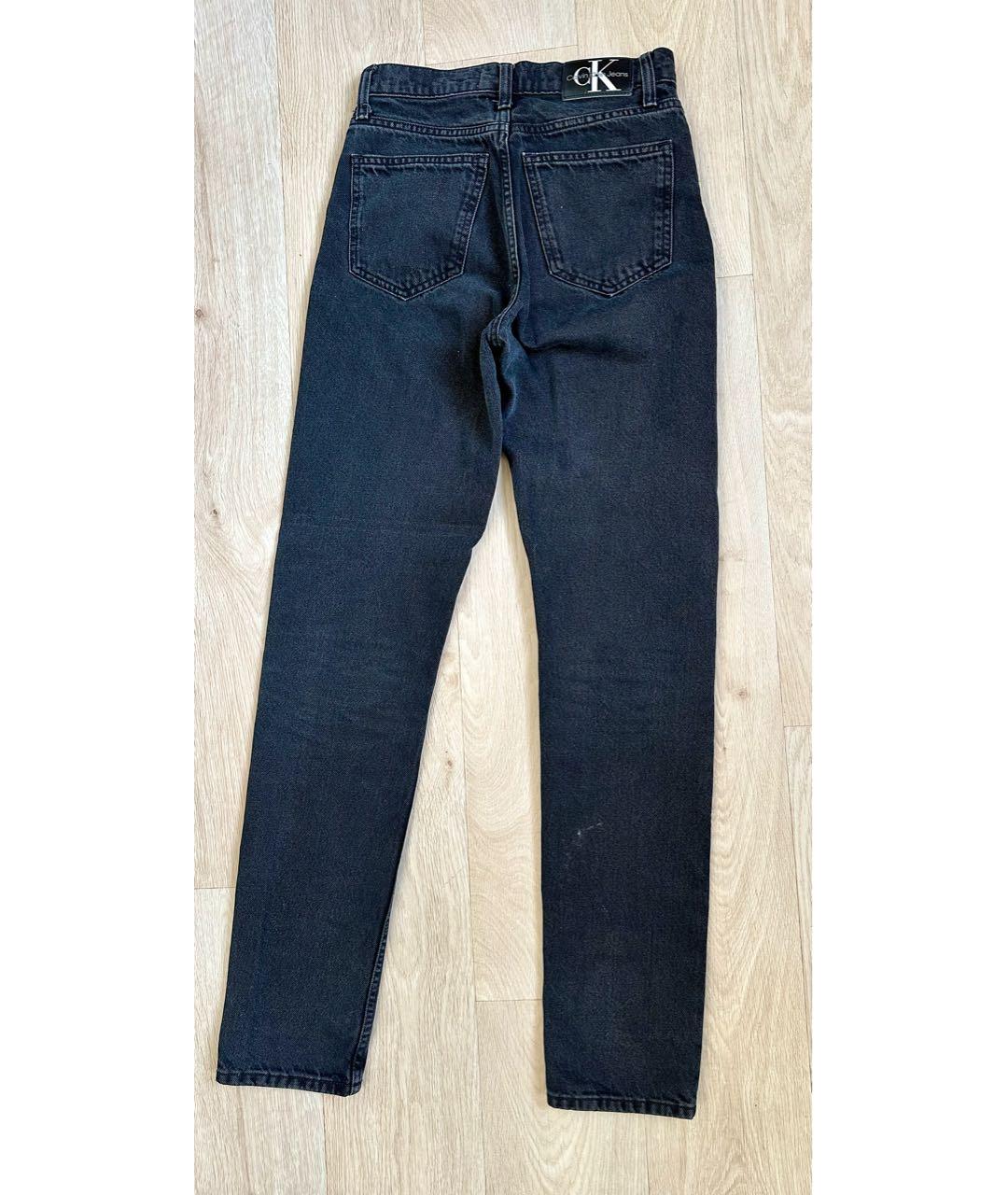 CALVIN KLEIN Черные хлопковые прямые джинсы, фото 2