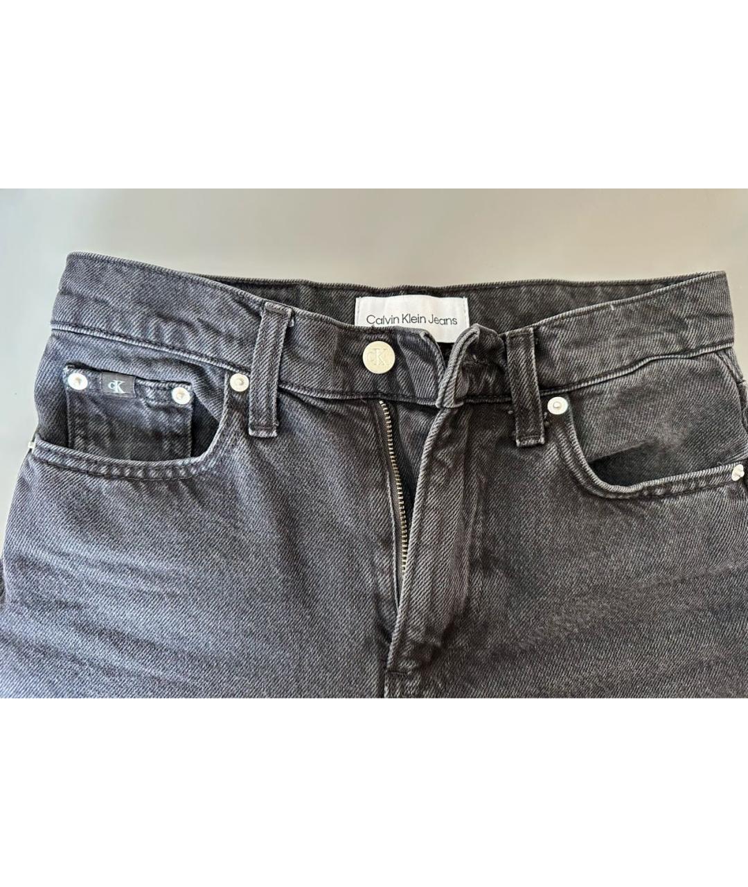 CALVIN KLEIN Черные хлопковые прямые джинсы, фото 4
