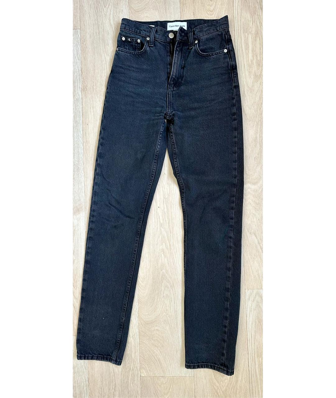 CALVIN KLEIN Черные хлопковые прямые джинсы, фото 6
