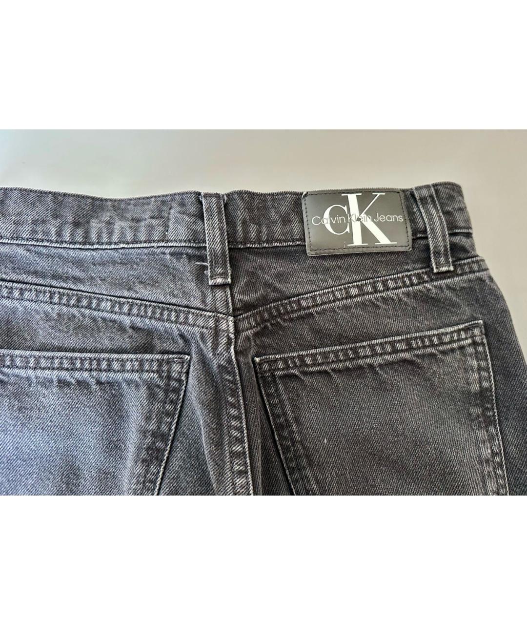 CALVIN KLEIN Черные хлопковые прямые джинсы, фото 5