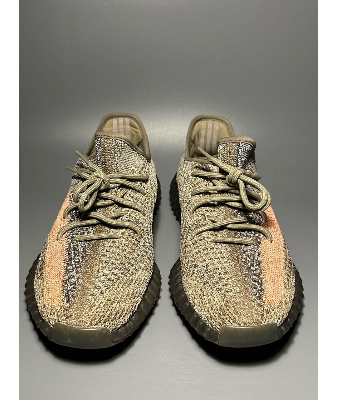 ADIDAS YEEZY Коричневые синтетические низкие кроссовки / кеды, фото 2