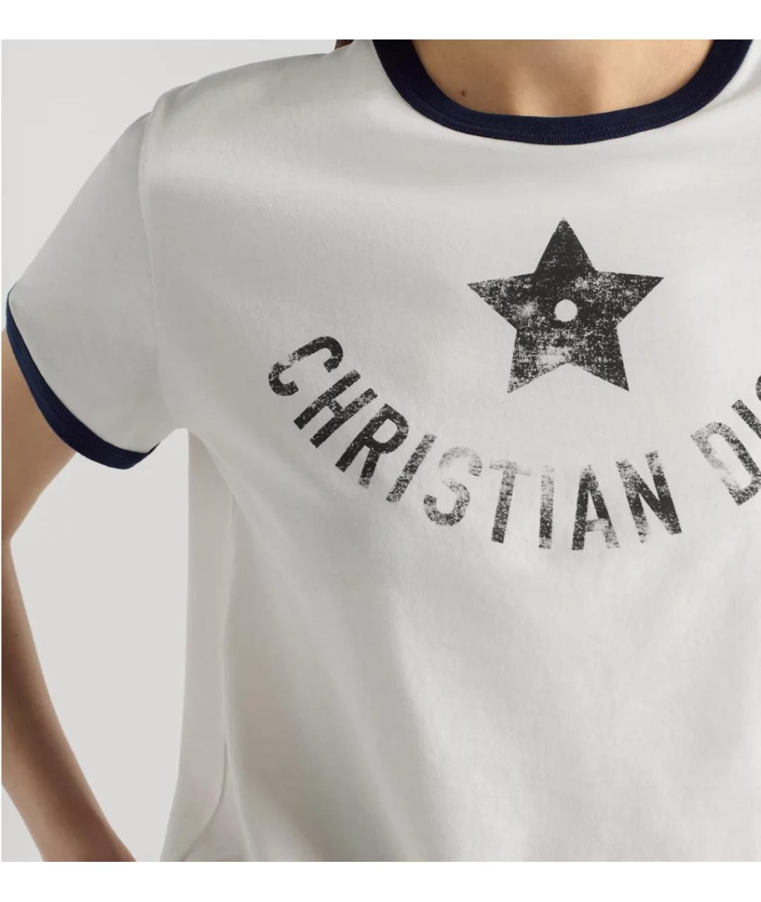 CHRISTIAN DIOR Белая хлопковая футболка, фото 3