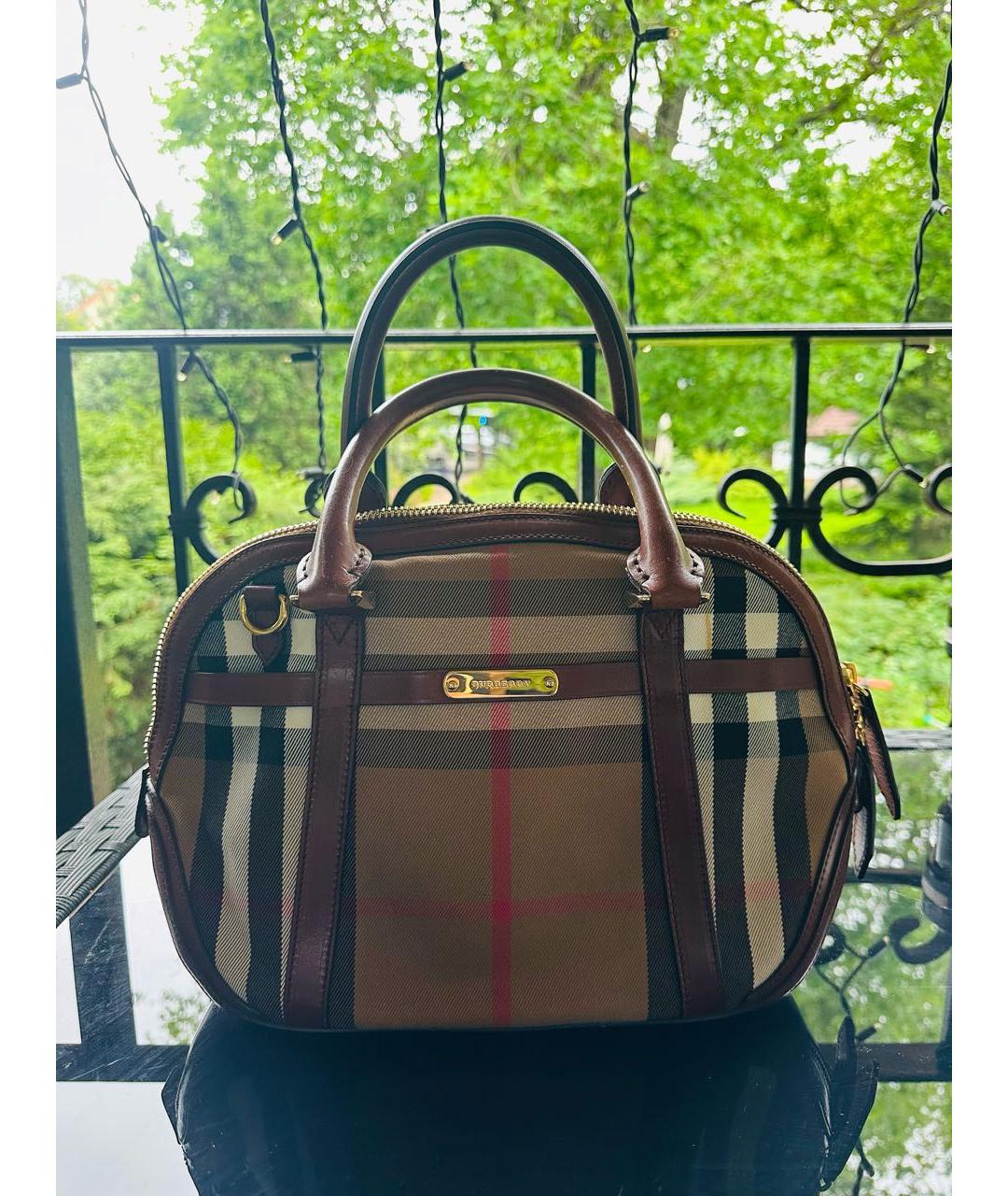 BURBERRY Коричневая сумка с короткими ручками, фото 8