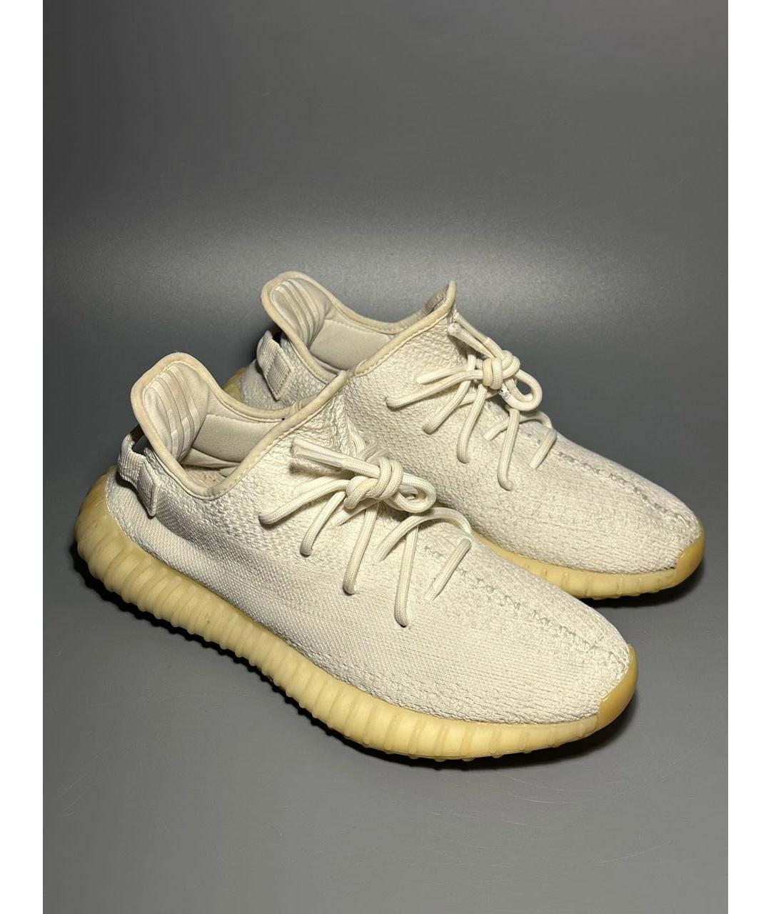 ADIDAS YEEZY Белые синтетические низкие кроссовки / кеды, фото 5