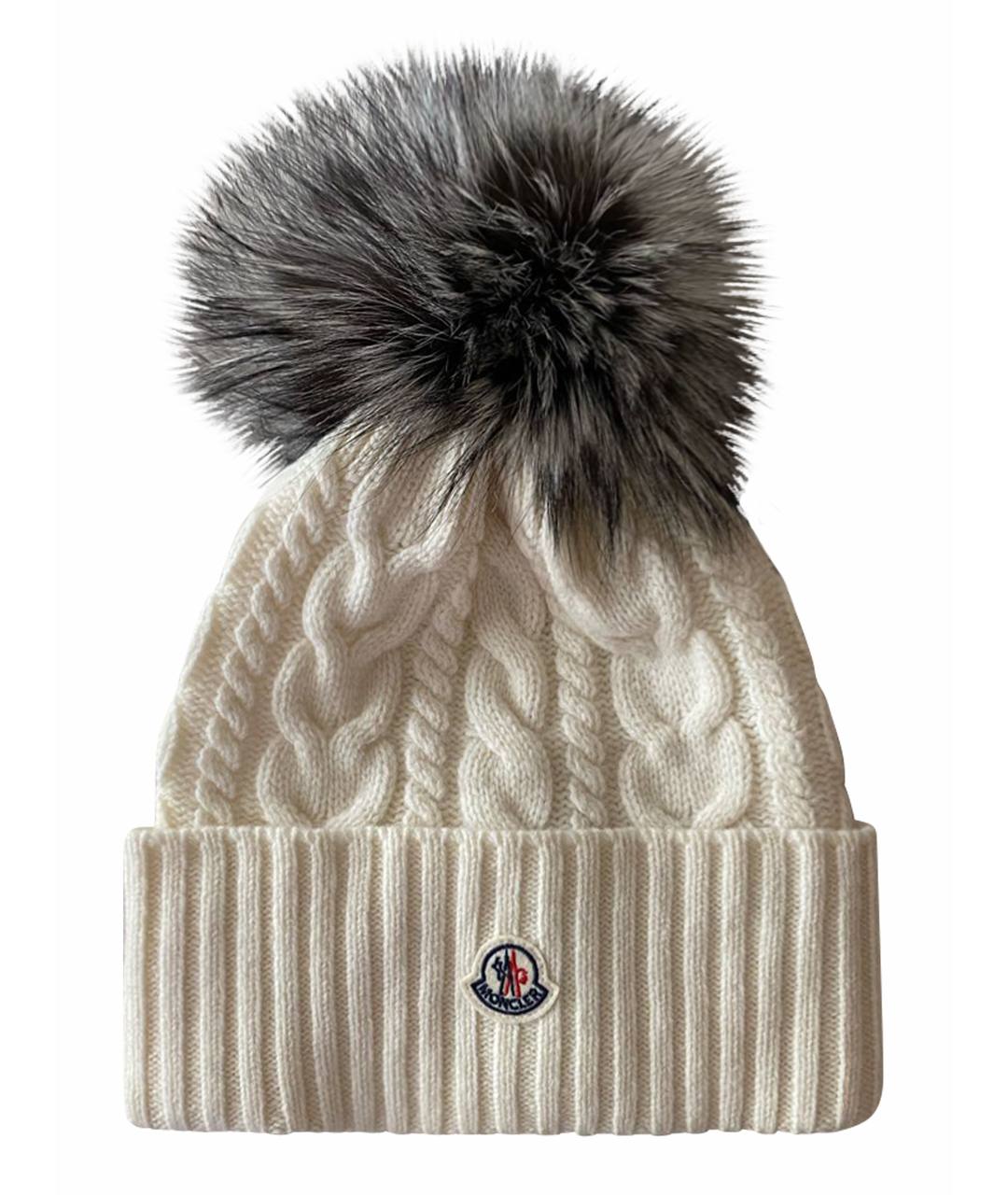 MONCLER Белая шерстяная шапка, фото 1