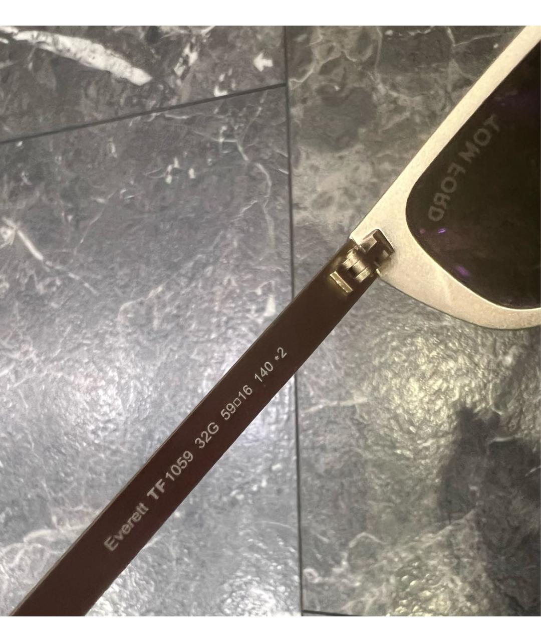 TOM FORD Золотые металлические солнцезащитные очки, фото 5