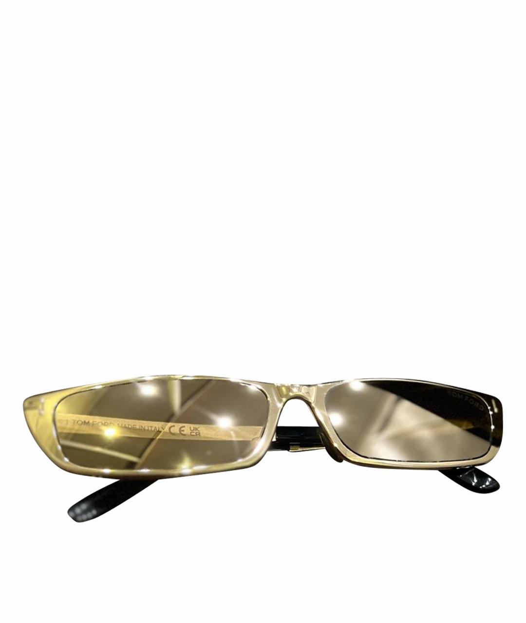 TOM FORD Золотые металлические солнцезащитные очки, фото 1
