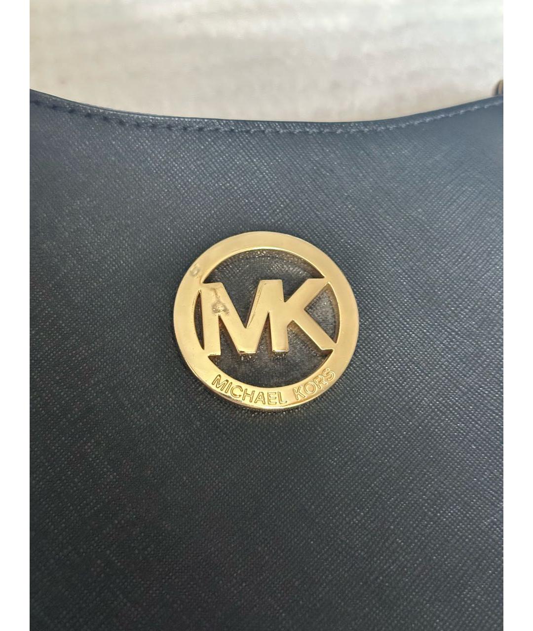 MICHAEL KORS Черная кожаная сумка с короткими ручками, фото 7