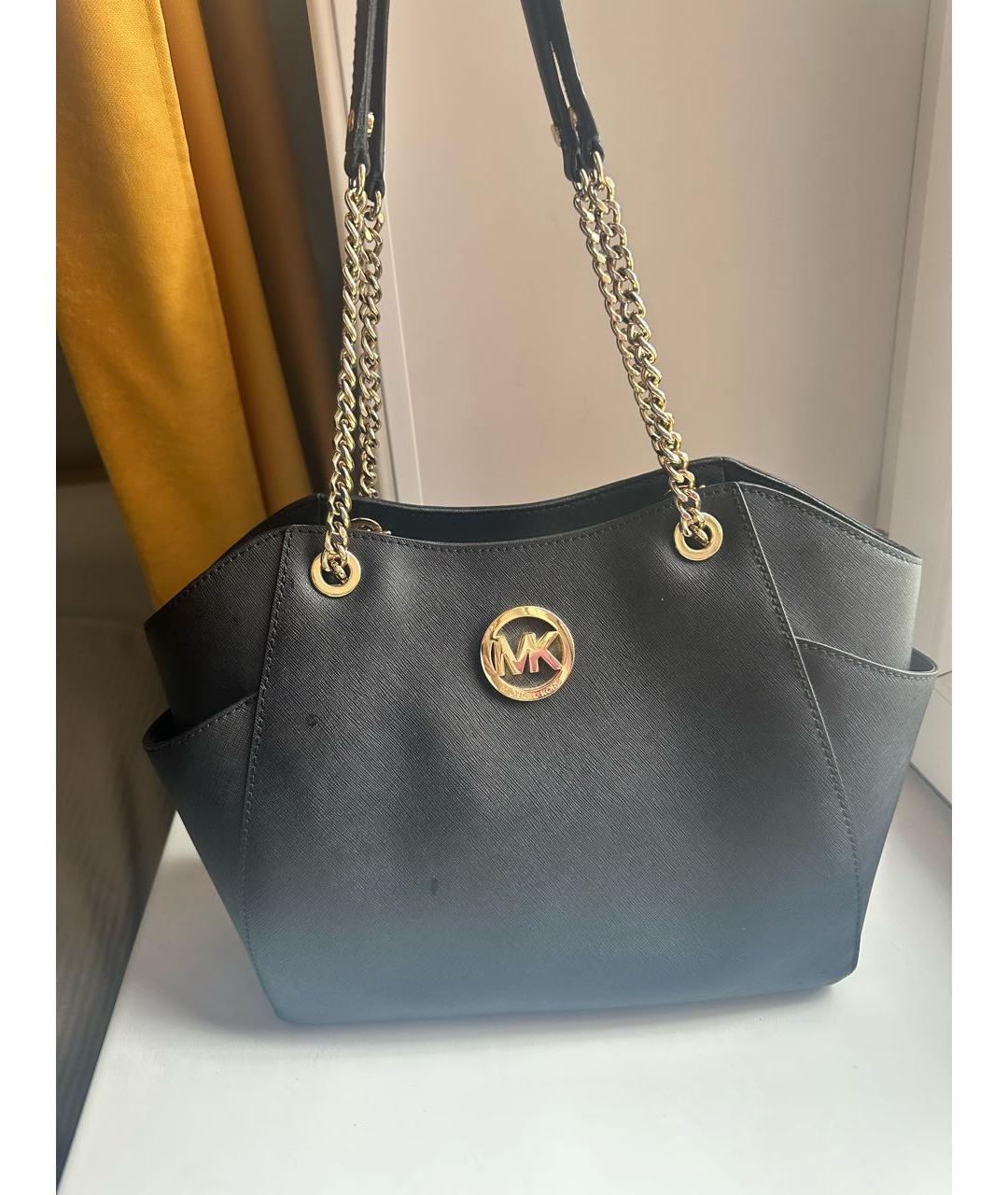 MICHAEL KORS Черная кожаная сумка с короткими ручками, фото 9