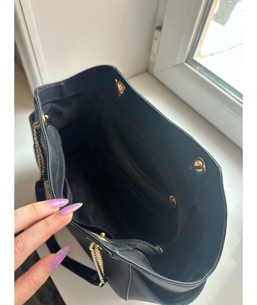 MICHAEL KORS Черная кожаная сумка с короткими ручками, фото 4