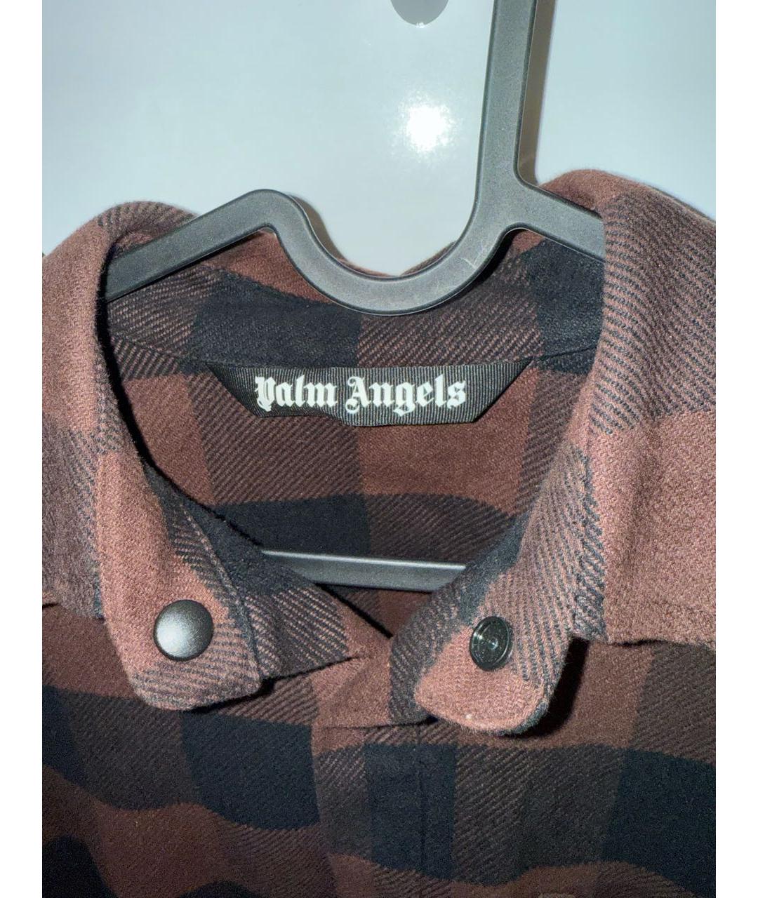 PALM ANGELS Коричневая хлопковая кэжуал рубашка, фото 3