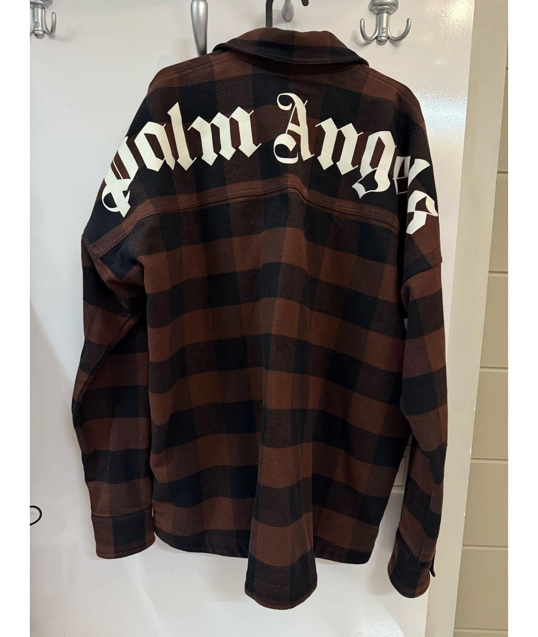 PALM ANGELS Коричневая хлопковая кэжуал рубашка, фото 2