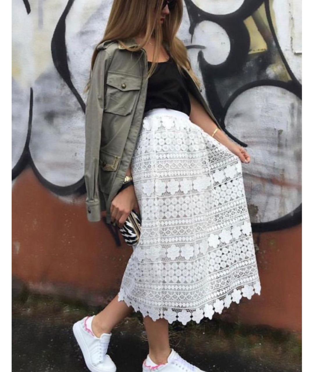 ERMANNO SCERVINO Белая вискозная юбка макси, фото 6