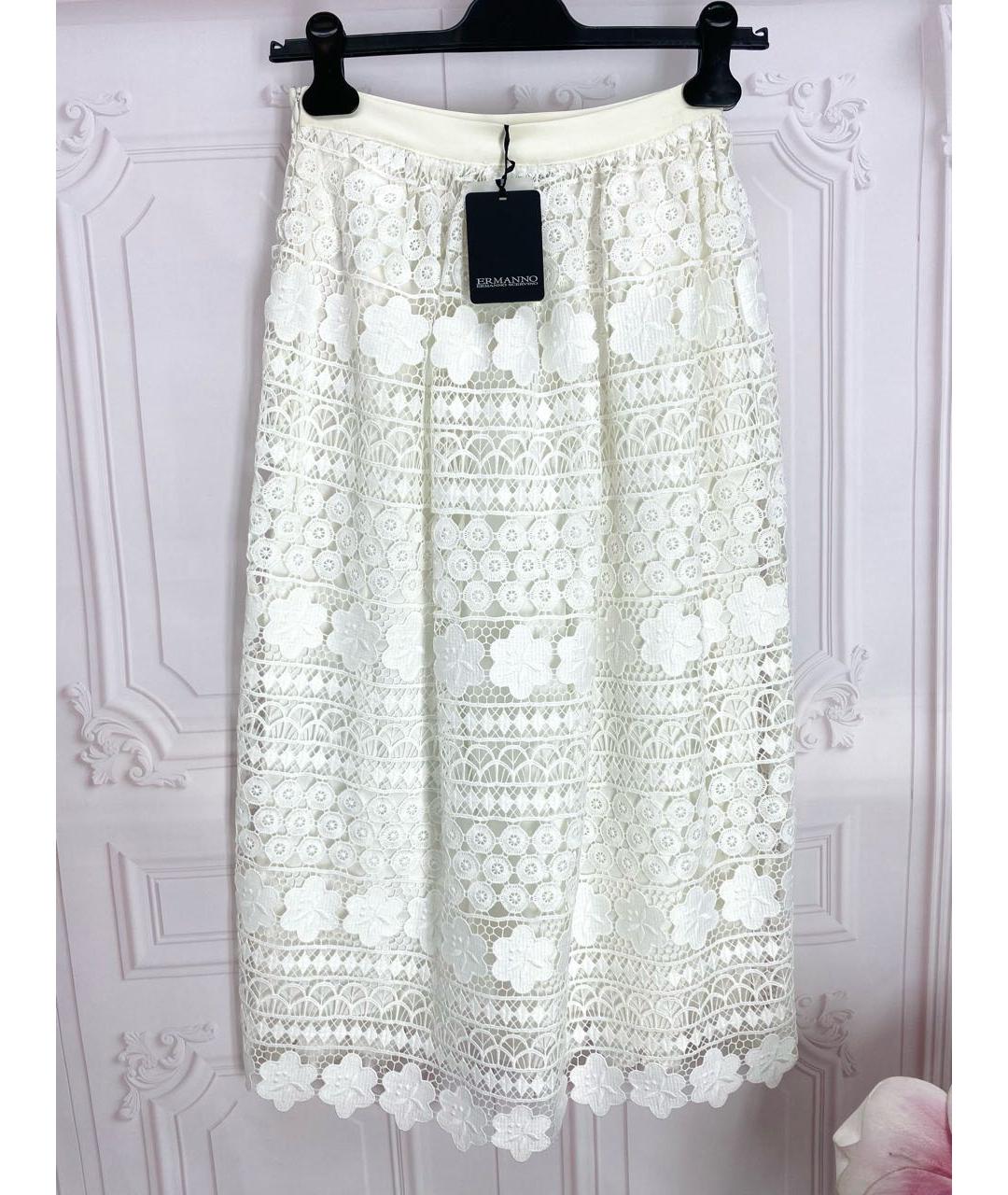 ERMANNO SCERVINO Белая вискозная юбка макси, фото 2