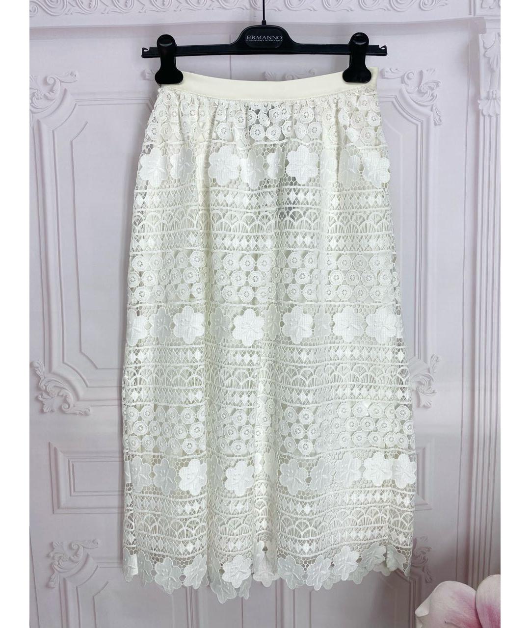 ERMANNO SCERVINO Белая вискозная юбка макси, фото 8