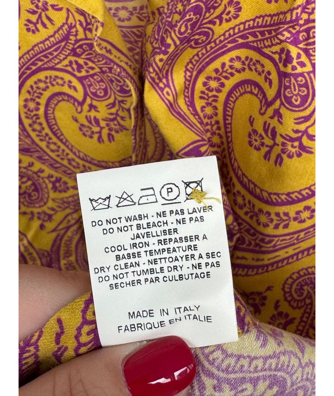 ETRO Горчичная хлопковая рубашка, фото 6
