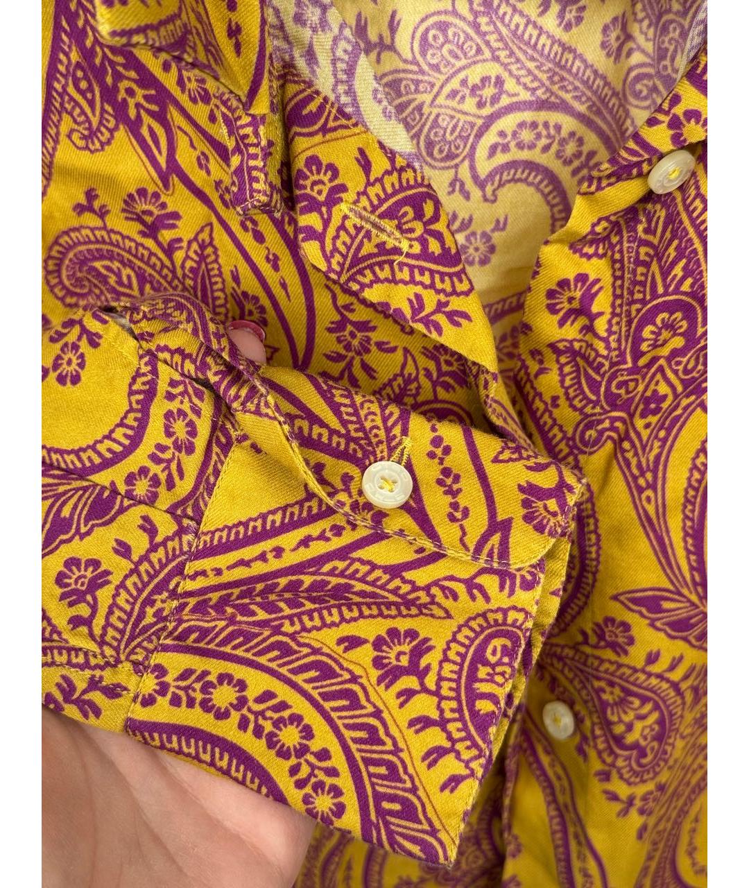 ETRO Горчичная хлопковая рубашка, фото 3