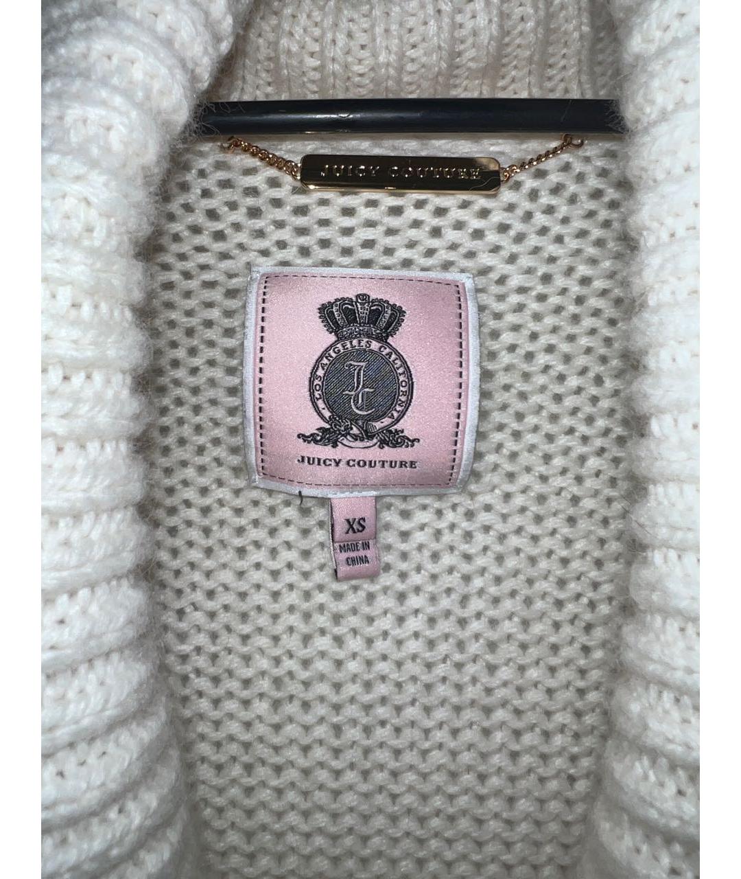 JUICY COUTURE Белый шерстяной кардиган, фото 4