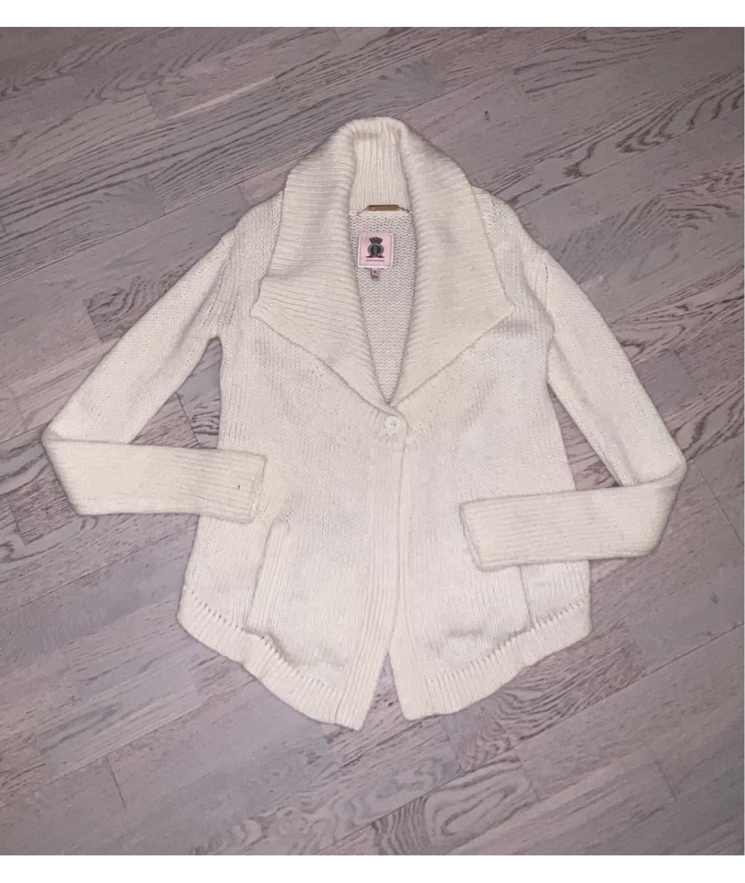 JUICY COUTURE Белый шерстяной кардиган, фото 5