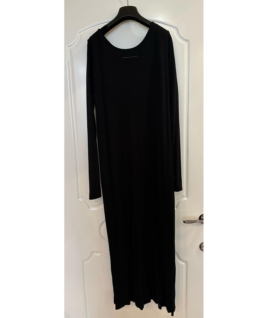 MM6 MAISON MARGIELA Черное вискозное повседневное платье, фото 2