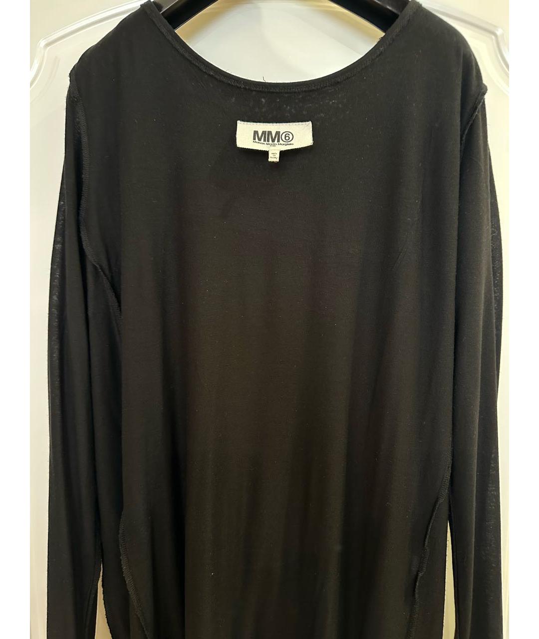 MM6 MAISON MARGIELA Черное вискозное повседневное платье, фото 3