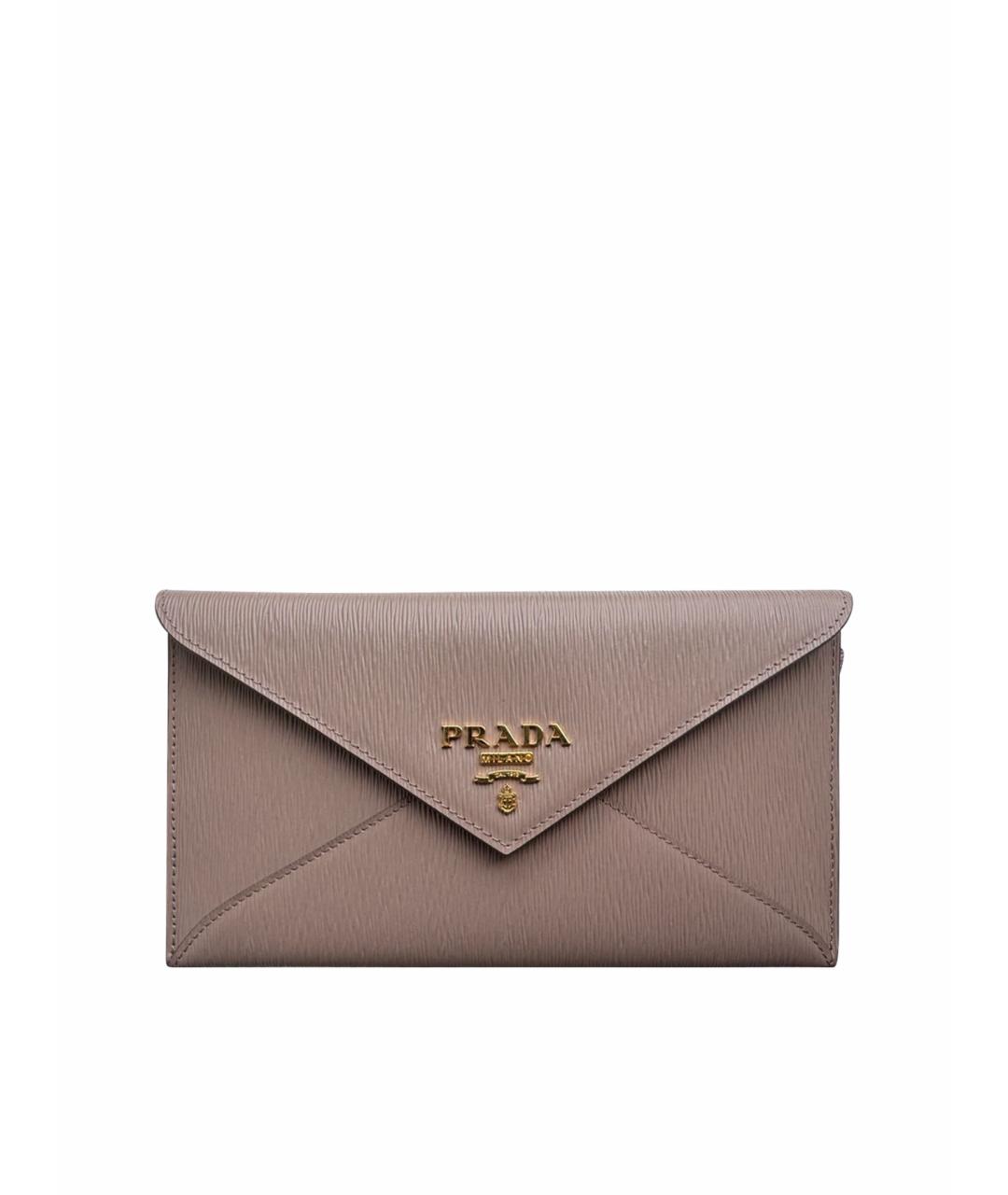 PRADA Бежевый кожаный кошелек, фото 1
