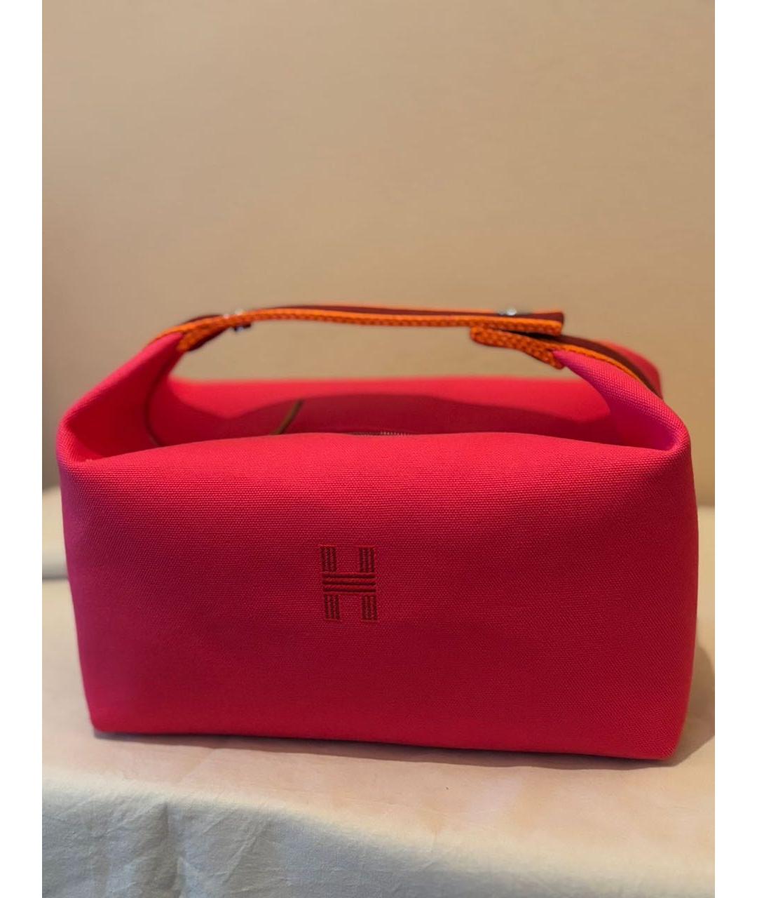 HERMES Розовая кожаная косметичка, фото 6