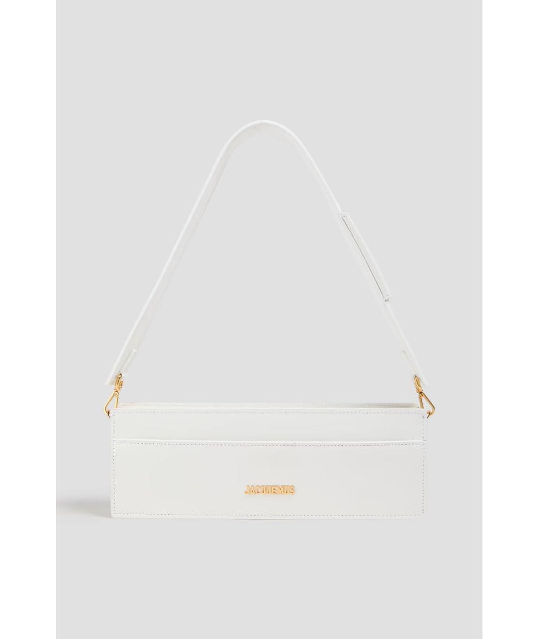 JACQUEMUS Белая кожаная сумка через плечо, фото 5