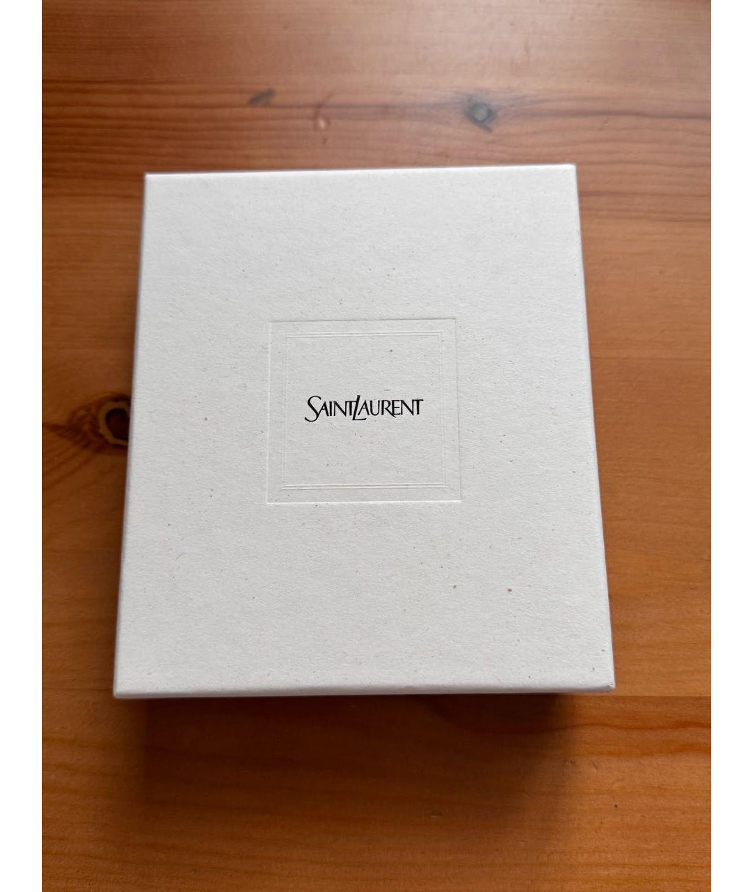 SAINT LAURENT Черный кожаный кошелек, фото 6